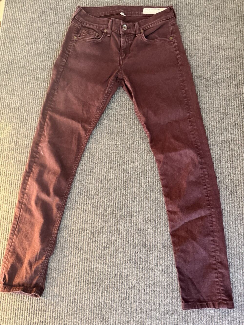 Rag & Bone JEAN Cargo Pants Women’s Size 24 Burgundy Plum Skinny Utility